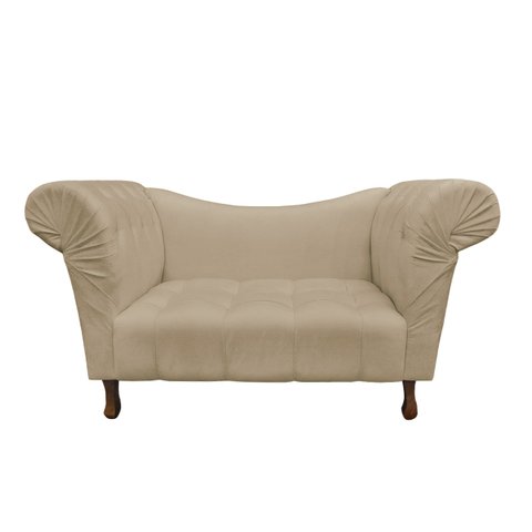 Recamier Divã Rio 1,50m Suede Bege Rosado - Dominic Decor