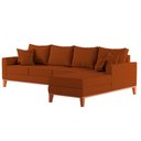 Ver imagem 2 de Sofá 4 Lugares Beny com Chaise Direito Suede Terracota