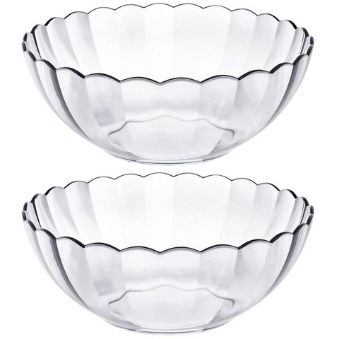 Conjunto 2 Tigelas Saladeiras Redondas 3 Litros Bowls de Vidro Bella Marinex