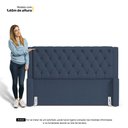 Ver imagem 2 de Cabeceira Atena para Cama Box Queen Size 160cm Capitonê com Frame Linho Azul - Desk Design