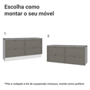 Ver imagem 6 de Rack para TV até 70 Polegadas 160cm 4 Gavetas Branco/Cinza Vik Madesa 04