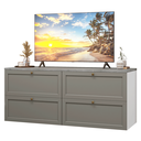 Ver imagem 3 de Rack para TV até 70 Polegadas 160cm 4 Gavetas Branco/Cinza Vik Madesa 04