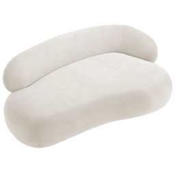Recamier Sofá Curvo Lado Esquerdo Canadá 150cm Luxo Sala de Estar Bouclé Branco - Incasa Decor - 4