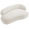 Recamier Sofá Curvo Lado Esquerdo Canadá 150cm Luxo Sala de Estar Bouclé Branco - Incasa Decor - 4
