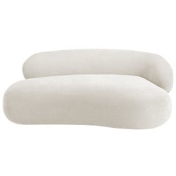 Recamier Sofá Curvo Lado Esquerdo Canadá 150cm Luxo Sala de Estar Bouclé Branco - Incasa Decor - 1