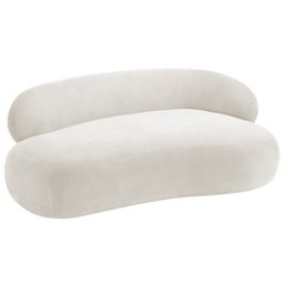 Recamier Sofá Curvo Lado Esquerdo Canadá 150cm Luxo Sala de Estar Bouclé Branco - Incasa Decor - 3