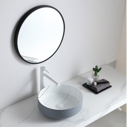 Cuba Apoio Evier Banheiro Grey And White Marble 37x13 - 1