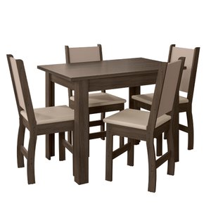 Mesa de Jantar Bellagio Retangular 108cm com 4 Cadeiras Clara Poliman Móveis