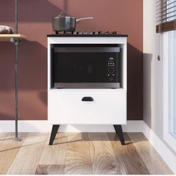 Balcão Com Porta Basculante Para Forno E Cooktop 4 Bocas Bogotá Art in Móveis BOGOTA Branco - 1