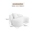 Ver imagem 2 de Sofá Orgânico com 2 Almofadas Valen 156cm Bouclé Off White - Sallar Home