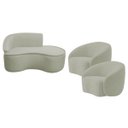 Ver imagem 2 de Kit Divã Recamier Orgânico Marrocos 150cm Lado Direito e 2 Poltronas Amore Bouclé
