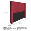 Ver imagem 4 de Kit Cabeceira E Calçadeira Baú King 195cm Suede Vermelho