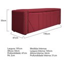 Ver imagem 3 de Kit Cabeceira E Calçadeira Baú King 195cm Suede Vermelho
