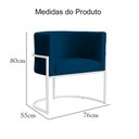Ver mais imagens de Kit 02 Poltrona Luana Veludo Azul Marinho Base Branca - Fm