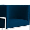 Ver imagem 6 de Kit 02 Poltrona Luana Veludo Azul Marinho Base Branca - Fm