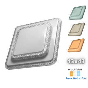 Lustre Plafon Led 30w 60w Multicolor Céu Estrelado Duplo 43x43 Quadrado Bivolt