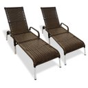 Ver imagem 1 de Kit 2 Espreguiçadeiras Reclinável Alumínio Madrid Marrom