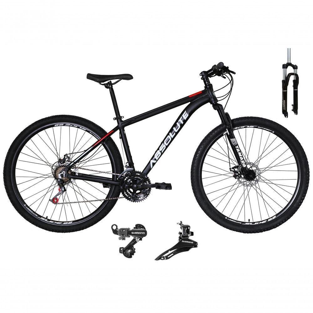Bicicleta Aro 29 Absolute Nero 4 Câmbios Shimano 24v Garfo com Trava no Ombro Pneu Faixa Bege - - 1