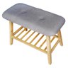 Banco Recamier Almofadado com Sapateira 60cm - Bambu/cinza - 6
