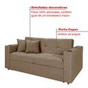 Ver imagem 2 de Sofá Cama Reclinável Retrátil Austin Pompeia Capuccino com Porta Copos