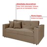 Sofá Cama Reclinável Retrátil Austin Pompeia Capuccino com Porta Copos - 2