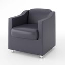 Ver imagem 5 de Kit 6 Poltronas Decorativas Para Recepção Courino Cinza