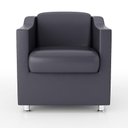 Ver imagem 4 de Kit 6 Poltronas Decorativas Para Recepção Courino Cinza