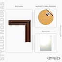 Ver imagem 4 de Espelho de Parede Oitavado Quarto Decorativo Marrom Ripado