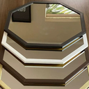 Ver mais imagens de Espelho de Parede Oitavado Quarto Decorativo Marrom Ripado