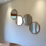 Espelho de Parede Oitavado Quarto Decorativo Marrom Ripado - 6