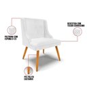 Ver imagem 4 de Kit 04 Cadeiras Corano Branco Pés Palito Castanho