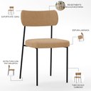 Ver imagem 4 de Cadeira Decorativa Estofada para Sala de Jantar Melina L02 Bouclê Mostarda - Lyam Decor