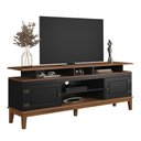 Ver imagem 1 de Rack para TV 75 Polegadas Madeira Maciça 2 Portas Rústico 185,7cm Preto - Apaixone & Decore