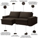 Ver imagem 4 de Sofá Malfati F04 3 Lugares Retrátil e Reclinável 225cm Marrom Escuro Lyam Decor