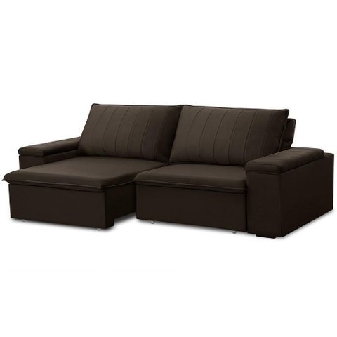 Sofá Malfati F04 3 Lugares Retrátil e Reclinável 225cm Marrom Escuro Lyam Decor