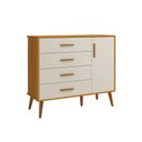 Ver imagem 2 de Comoda Sapateira Infantil Isis 4 Gavetas e 1 Porta Areia Fosco/ Savana Fosco com Pés Retrô - Reller