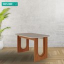 Ver imagem 2 de Mesa de Jantar Ratangular 130x80cm Tampo Mdf/vidro Valentina Cimol Cinamomo/off White