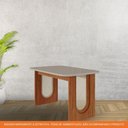 Ver imagem 5 de Mesa de Jantar Ratangular 130x80cm Tampo Mdf/vidro Valentina Cimol Cinamomo/off White
