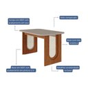 Ver imagem 4 de Mesa de Jantar Ratangular 130x80cm Tampo Mdf/vidro Valentina Cimol Cinamomo/off White