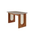 Ver imagem 1 de Mesa de Jantar Ratangular 130x80cm Tampo Mdf/vidro Valentina Cimol Cinamomo/off White
