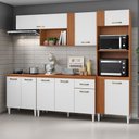Ver imagem 1 de Cozinha Compacta Vitória com Balcão 120cm com Tampo e Balcão 70cm Cinamomo Branco Aramóveis