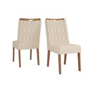 Ver imagem 4 de Sala de Jantar Completa Viena Tampo Madeirado C/ Vidro 136cm e 6 Cadeiras Bia Freijo/off White -