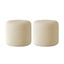 Ver imagem 3 de Kit 2 Puffs Orgânico Ello Design Sofisticado em Tecido Bouclé Italiano Bege
