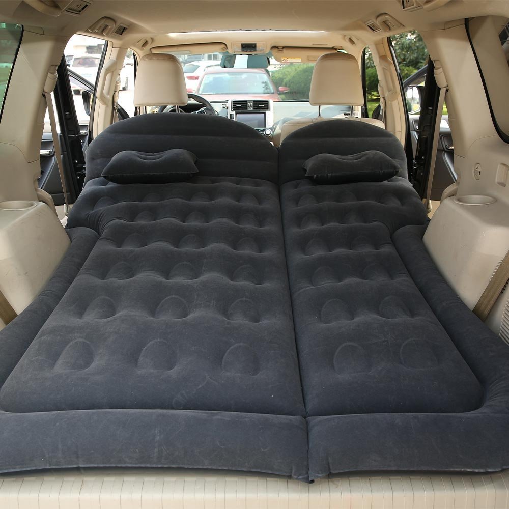 Colchão Cama Aveludada Inflável para Viagem Suv Carro com Bomba Elétrica Vg Plus Preto - 3