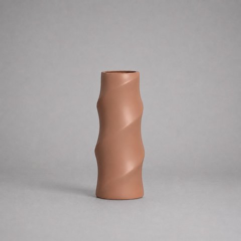 Vaso Contorno Pequeno Decorativo de Cerâmica para Sala e Mesa Mocha Mousse