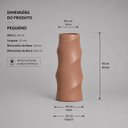 Ver imagem 3 de Vaso Contorno Pequeno Decorativo de Cerâmica para Sala e Mesa Mocha Mousse