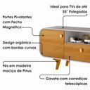 Ver imagem 5 de Rack Bancada TV 55 POLEGADAS156 cm Noronha Naturalle Off White Bechara