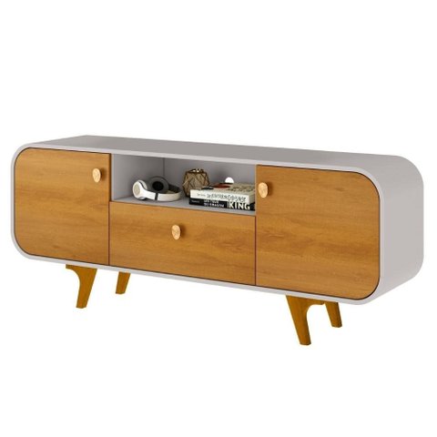 Rack Bancada TV 55 pol 156 cm Noronha Naturalle Off White Bechara