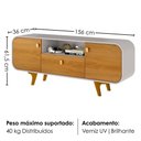 Ver imagem 3 de Rack Bancada TV 55 pol 156 cm Noronha Naturalle Off White Bechara