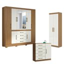Ver imagem 1 de Guarda Roupa Casal Nápole 2045149 e Armário Multiuso 2000191 e Cômoda Milão Atacama Off White - Aram